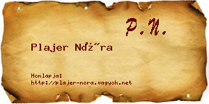 Plajer Nóra névjegykártya